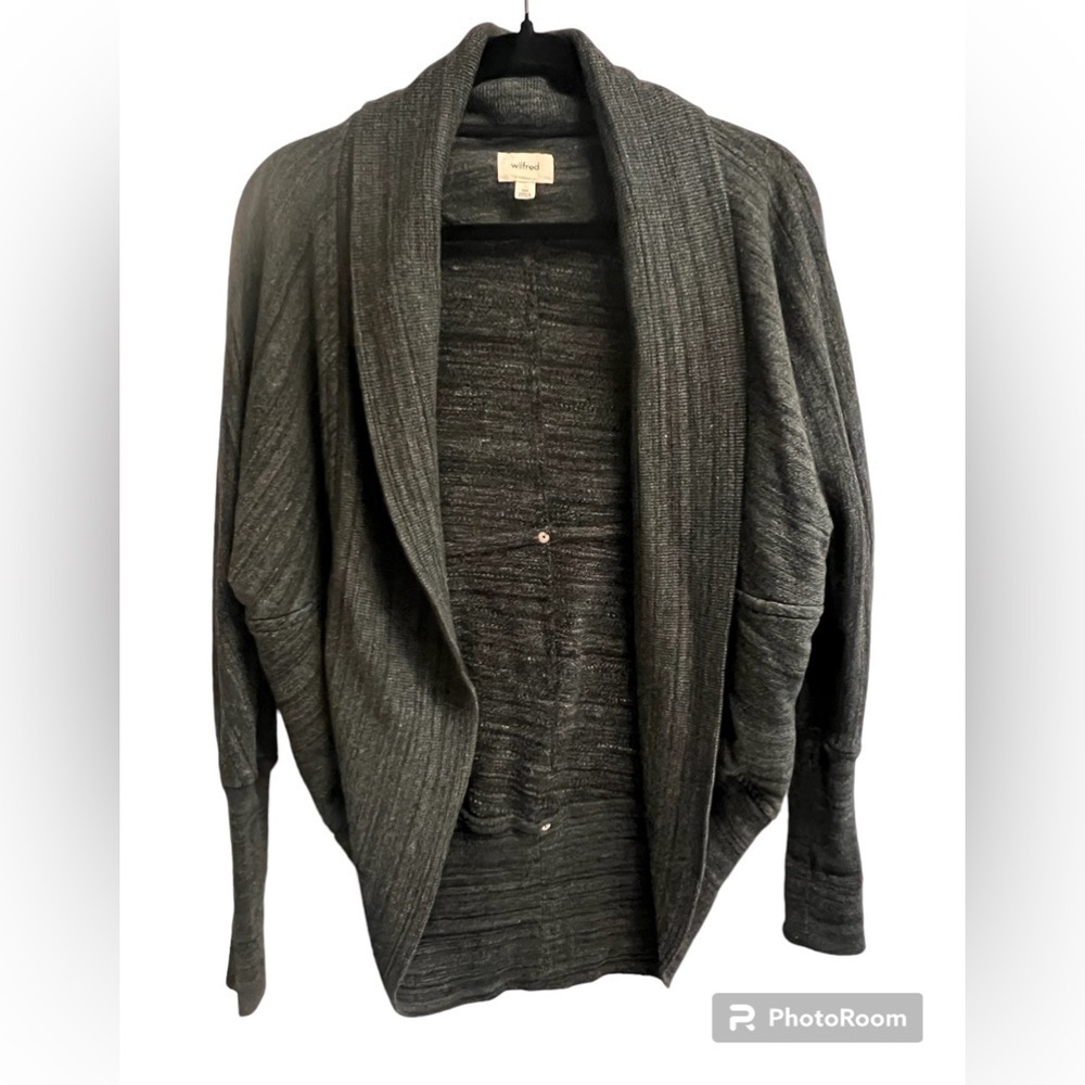 ARITZIA WILFRED Women's Gray Diderot Open Front Cocoon Cardigan SIZE XXS - Picture 1 of 6